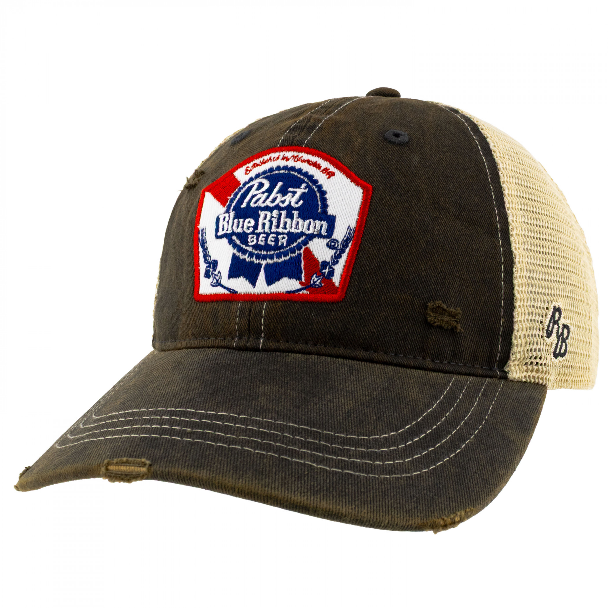 Pabst Blue Ribbon Patch Logo Trucker Hat - Walmart.com