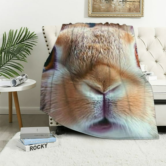 BCIIG Easter Rabbit Blanket Bunny Decor Throw Blanket Super Warm Soft Plush Lightweight Flannel Animals Blanket Rabbit Gifts for Women Girls Boys Men Kids for Season Couch Bedding  40x50in
