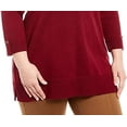 thumbnail image 3 of Karen Scott Womens Plus Cotton Contrast Trim Crewneck Sweater Red 0X, 3 of 3