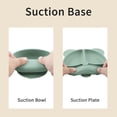 thumbnail image 3 of Silicone Baby Feeding Set, Food Grade Silicone Suction Bowl, Divided Suction Plates, Bib, Spoons Set, Toddlers Self Feeding Supplies Set, 3 of 6