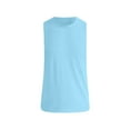 thumbnail image 6 of Difdany Men's Cut Off Shirts Muscular Cut Open Sides Bodybuilding Tank Top Gym Workout T-Shirt Light Blue 2XL, 6 of 7