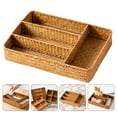 thumbnail image 3 of CNKOO Organizer Flatware Drawer Basket Silverware Cutlery Holdercaddy Tray Rattan Kitchen Utensil Woven Storage Fork Wicker, 3 of 6
