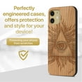 thumbnail image 2 of Case Yard Wooden Case Outside Soft TPU Silicone, Slim Fit Shockproof Wood Protective Phone Cover for Girls Boys Men and Women, Supports Wireless Charging Illuminati Design case for iPhone-12-Mini, 2 of 7