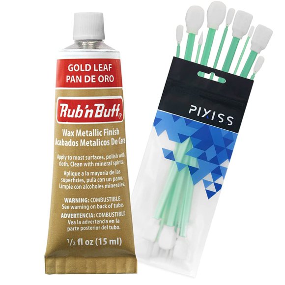 Pasta metálica en cera Gold Leaf de 15 ml con herramientas de aplicación Pixiss
