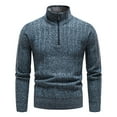 thumbnail image 2 of Lilgiuy Men's Autumn Winter Sweater Casual Pullover Hooded Fleece Jacket Blue Fall Fashion for 2022 Spring Winter, 2 of 5