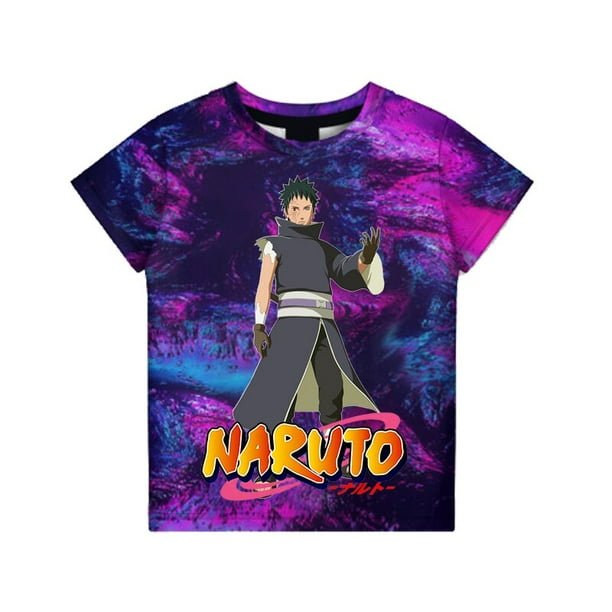 Uzumaki Naruto Adult Children's Clothing Sasuke 3D Digital Printing Loose Large Size Short-sleeved T-shirt Kids Summer Tee TopsKids 130(6-7T) Gao Jinjia LED