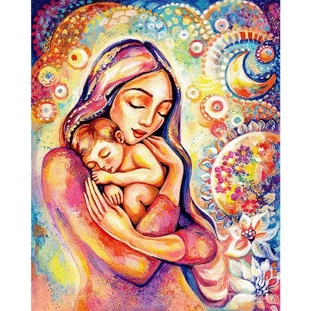 Taladro diamante pintura (DE8236) 5D DIY completo madre amor punto de cruz bordado Kits 20X30cm FLhrweasw Nuevo