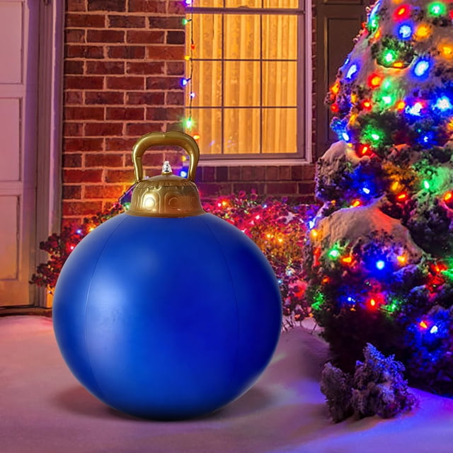Rvkxad 60cm Christmas Inflatable Ball, Outdoor PVC Inflatable Decoration for Christmas Tree Yard, Holiday Inflatable, Festive Decor