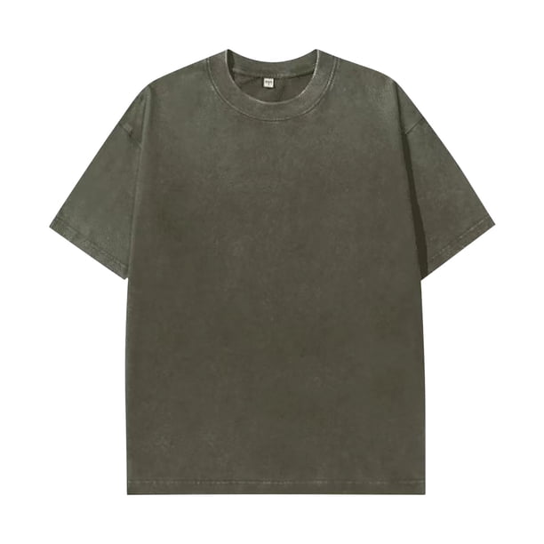Camiseta informal de manga corta y cuello redondo para hombre, primavera/verano: color liso, diseño con bandera, tallas S-XXXXXL, corte regular, perfecta para llevar con vaqueros, citas y uso diario.