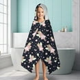 thumbnail image 6 of Black Fairy Star Pattern Hooded Bath Towel，60"x35" for Ages 3 To 12 Kids, Quick Dry Lightweight Soft Microfiber Hood Beach Towel Cover Up for Kids, 6 of 7