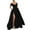 X-30Black, variant on YMNXA Womens Dress V Neck Solid Color High Split Floor Length Elegant Retro Style Low Cut Dresses For Wedding Black L