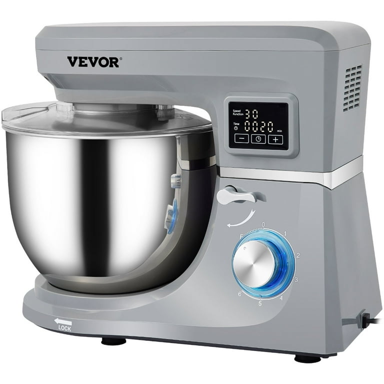 VEVOR Stand Mixer 660W Electric Dough Mixer with 6 Speeds LCD Screen Timing  Food Mixer with 5.8 Qt. Stainless Steel Bowl, Gray XRLLSJBJHHBDFN8Q4V1 -  The Home Depot