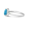 thumbnail image 4 of 10k White Gold Pear Blue Topaz And Diamond Ring, 4 of 6