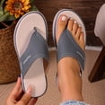 thumbnail image 4 of Women's Thong Beach Flip Flops, Thick Sole Casual Summer Sandals,Grey,US:7.5, 4 of 8