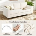 thumbnail image 2 of Resenkos Upholstered Teddy Velvet 3-Seat Sofa with Comfy Back Pillows-White, 2 of 10