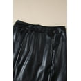 thumbnail image 6 of Women's Black High Waist PU Leather Mini Skirt with Side Slits | [ZhiHiMeRi] | (US 12-14)L, 6 of 11