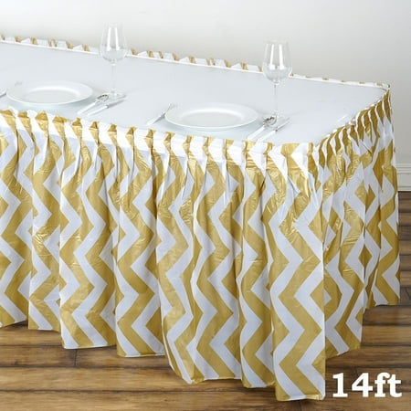 Balsacircle 2 Pcs 14 Feet X 29 Inch Plastic Chevron Banquet Table Skirt Wedding Party Trade Show Booth Events Decorations Balsacircle 2 Pcs 14 Feet X 29 Inch Plastic Chevron Banquet Table Skirt Wedding Party Trade Show Booth Events Decorations