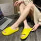 thumbnail image 2 of Qarigey Bonitas pantuflas Durian para mujer, zapatillas de casa suaves de fondo grueso, sandalias de playa de moda para mujer, toboganes Calzado amarillo durión 44-45, 2 of 6
