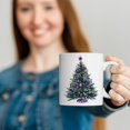 thumbnail image 4 of Purple Christmas Tree Mug, Christmas Purple Bauble Ornament Coffee Cup, Xmas Tree Winter Holiday Ceramic Coffee Tea Mug 11 oz, 4 of 6