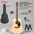 thumbnail image 2 of Fender CD-60S Solid Top Dreadnought Acoustic Guitar - Natural w/ Gig Bag, 2 of 8