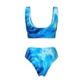 thumbnail image 6 of Rocae Blue Shell for Bikini Set for Women Two Piece Sexy High Swimsuits Split Crossover Bikini Large, 6 of 9