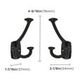 thumbnail image 4 of KHTUMEWARE  Large Wall Double-Sided Hook 5 Pack Matte Black Hook Decorative Heavy Duty Solid Large Coat Hooks for Towel Hanging Coats Robe Towel Bags Door Back 2 Prong Hooks, 4 of 5