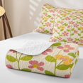 thumbnail image 4 of Erosebridal Vintage Blossom Quilt King, Retro Floral King Coverlet Set, Pink Reversible, Dusty Pink, 3-Piece (1 Bedspread and 2 Pillowcases), 4 of 7