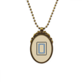 thumbnail image 1 of Blanco patron de azulejos de Mahjong Collar Colgante Vintage de bronce antiguo de joyeria de lujo de regalo Unbranded M, 1 of 3