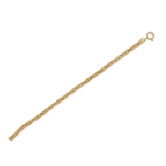 .925 Sterling Silver 9"+1" 14/20 Gold Filled Women's Rope Chain Anklet