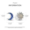 thumbnail image 4 of NARMO Original 925 Sterling Silver Stud Earrings AAA CZ Sun Moon for Women Jewelry Gift, 4 of 6