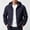 Blue, variant on Mens Lightweight Hooded Bomber Jacket Casual Zip Up Windbreaker Outdoor Work Utility Coat with Pockets