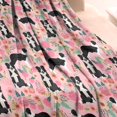 thumbnail image 3 of Pink Border Collie Dog and Flower Floral Blanket,Comfortable Soft Flannel Throw Blanket,All Season,Warm Lightweight Blankets for Sofa Bed Couch Living Room Chair,30"x40", 3 of 4