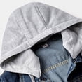 thumbnail image 6 of TAIAOJING Women's Full-Zip Up Hoodies Jacket Vintage With Pocket Jacket Denim Jean Short Button Coat Distressed Down Coat, 6 of 9