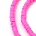 thumbnail image 3 of 10strands Handmade Polymer Clay Beads Strands for DIY Jewelry Crafts Supplies Heishi Beads Disc/Flat Round Fuchsia 4x0.5~1mm Hole: 1.4mm about 350~410pcs/strand 15.75 inch~16.14 inch(40~41cm), 3 of 4