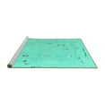 thumbnail image 2 of Ahgly Company Machine Washable Indoor Round Oriental Turquoise Blue Traditional Area Rugs, 3' Round, 2 of 4