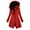 Red, variant on Zip Up Jacket Sevevn Women's Warm Winter Quilted Jacket Long Fleece Lined Puffer Coat Parka With Hood