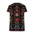 thumbnail image 7 of Weiqiqre Oversized Tshirts for Women Tops Petal Short Sleeve Summer Casual Dressy Shirts Floral Solid Blouse Pleated Tunics, 7 of 7