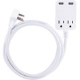 thumbnail image 1 of Bande d'Alimentation de Protection contre les Surtensions GE Pro avec Charge Rapide USB, Rallonge Extra Longue de 8 Pieds, Prise Plate, 2 Prises, 2 USB, 1 of 5