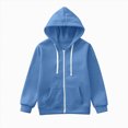thumbnail image 4 of KPOPLK Baby Boys Zip Up Hoodie Toddler Boys Jacket Solid Winter Long Sleeve Hooded Sweatshirt Tops Fall Coat Kids 1-9 Years Blue Size 6-7 Years, 4 of 7
