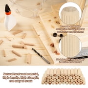 3/8 x 1-3/8 Wood Dowel Pins Fluted Wooden Dowels for Furniture Projects, 60 Pack