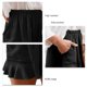 thumbnail image 5 of Pantalones cortos de cintura alta elásticos plisados sueltos rectos color sólido poliéster ropa de mujer, 5 of 6