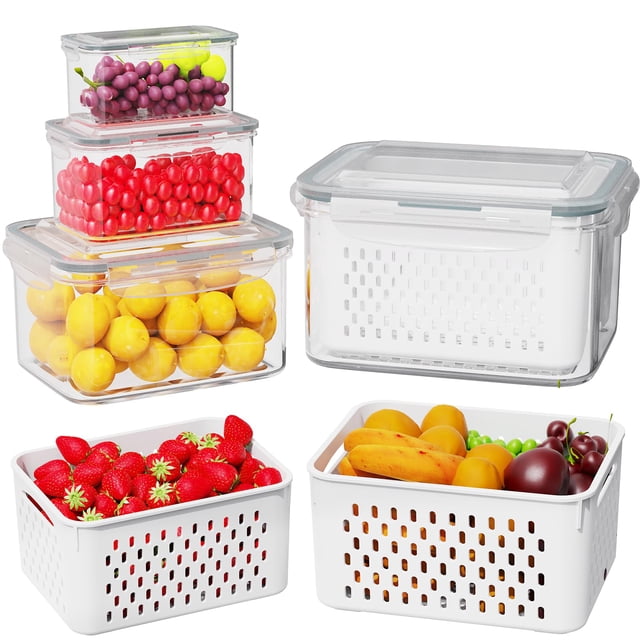 Contenedores para almacenar frutas Dayacoco, 4 piezas, herméticos y libres de BPA