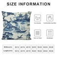 thumbnail image 5 of Creowell Navy Blue Chinoiserie Pillow Covers Asian Scenic Decorative Outdoor Throw Pillows Tree Birds Pagoda Pillow Case Square Cushion Cover Decor for Sofa Couch Bed, 5 of 5