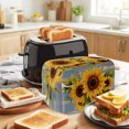 thumbnail image 3 of Toaster Cover 2 Slice, Sunflower Dustproof Bakeware Oven Protector with Top Hook, Modern Oil Painting Summer Botanical Waterproof Small Kitchen Appliance Toasters Dust Cover, 11"x6"x8", 3 of 9