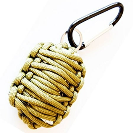 Best Emergency Survival Kit - Ultralight & Easy-to-Carry Paracord Grenade - Perfect Gift for Men &! All-In-One Kit Includes Carabiner, Knife Blade, Fire Starter & Tinder, Fishing Kit, and
