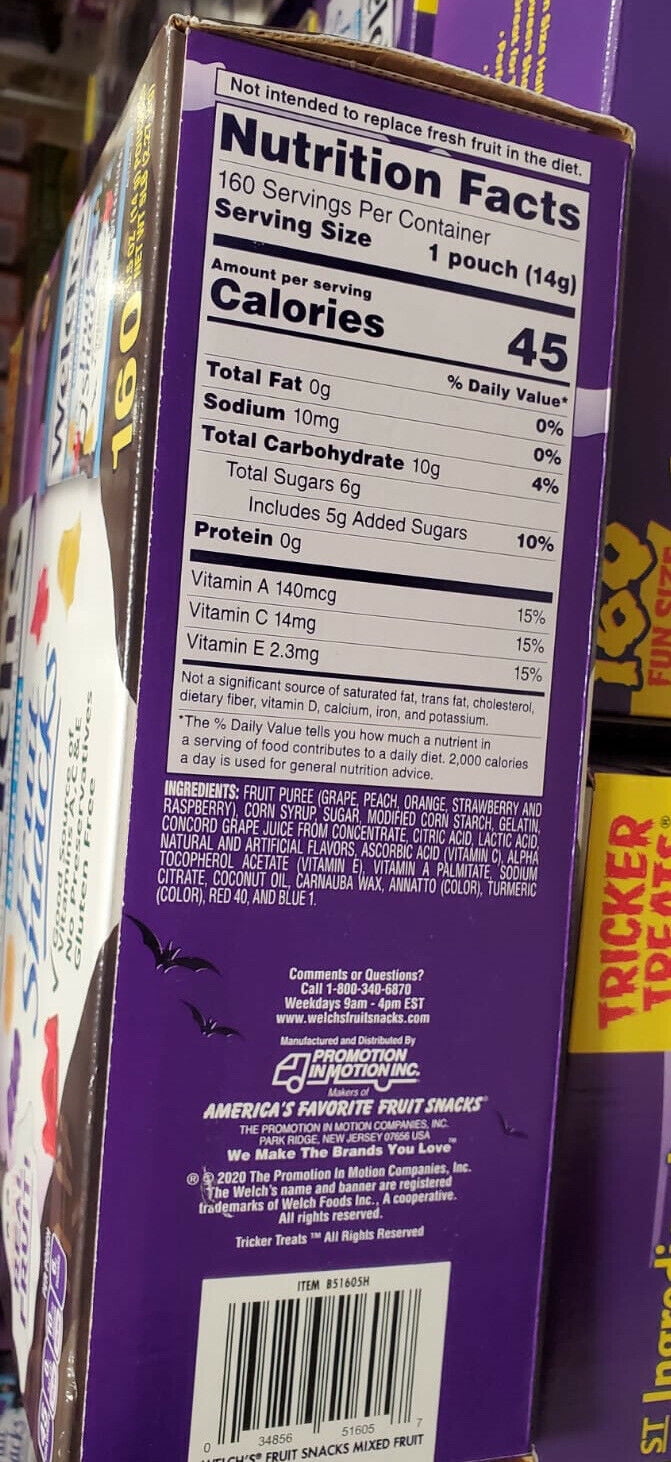 Welch's Halloween Tricket Treats Mixed Fruit Fruit Snacks, 0.5 Ounce (160 Count)
