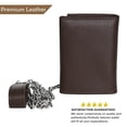 thumbnail image 7 of Leatherboss Genuine Leather Men Motorcycle Trifold Wallet Chain Biker, Dark Brown, 7 of 7