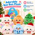 thumbnail image 4 of Giant Dumpling Pillow, Cute Plush Stuffed Steamed Bun with Steamer Box, Slow Rebound Decompression Fidget Pillow for Adult Stress Relief, 1 Pack, 4 of 7