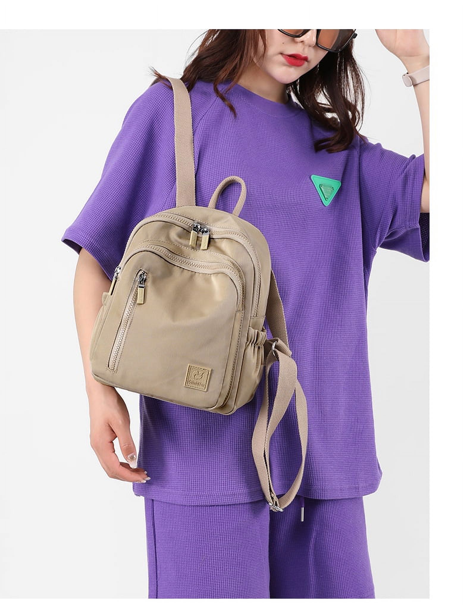 Euphrates Mini Waterproof Backpack Purse in Apricot photo 6