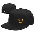 thumbnail image 4 of DouZhe Flat Brim Cap Casquette Snapback, Halloween Visage Émotion Imprime Réglable Noir Adulte Casquette de Baseball, 4 of 6